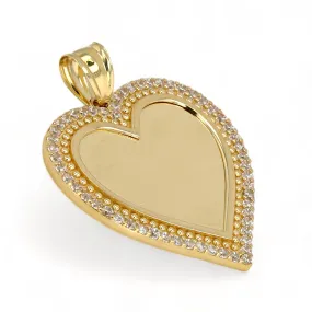 10k yellow gold heart memory 35mm pedant -227184