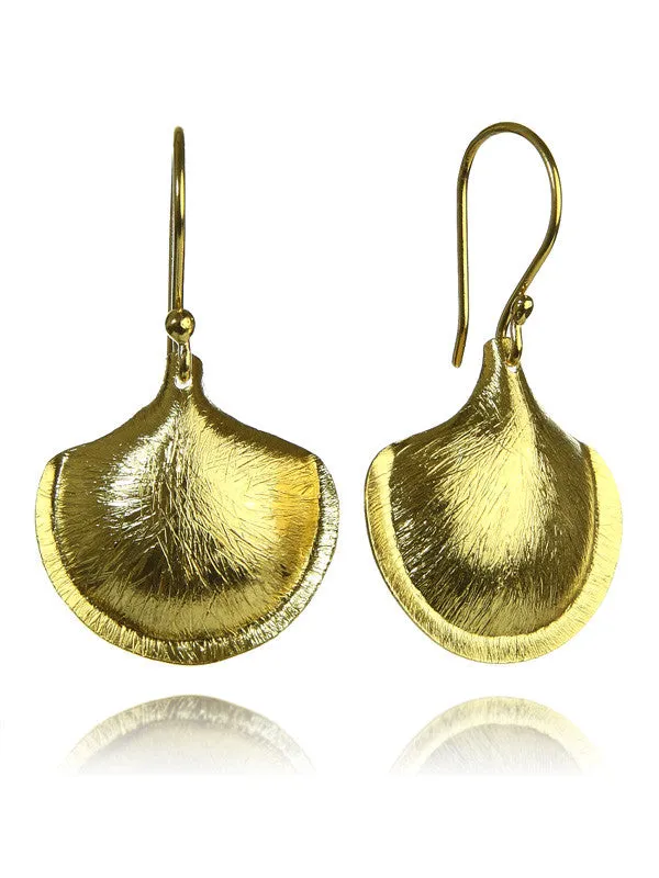 18K Gold Plated Clam Shell Earrings