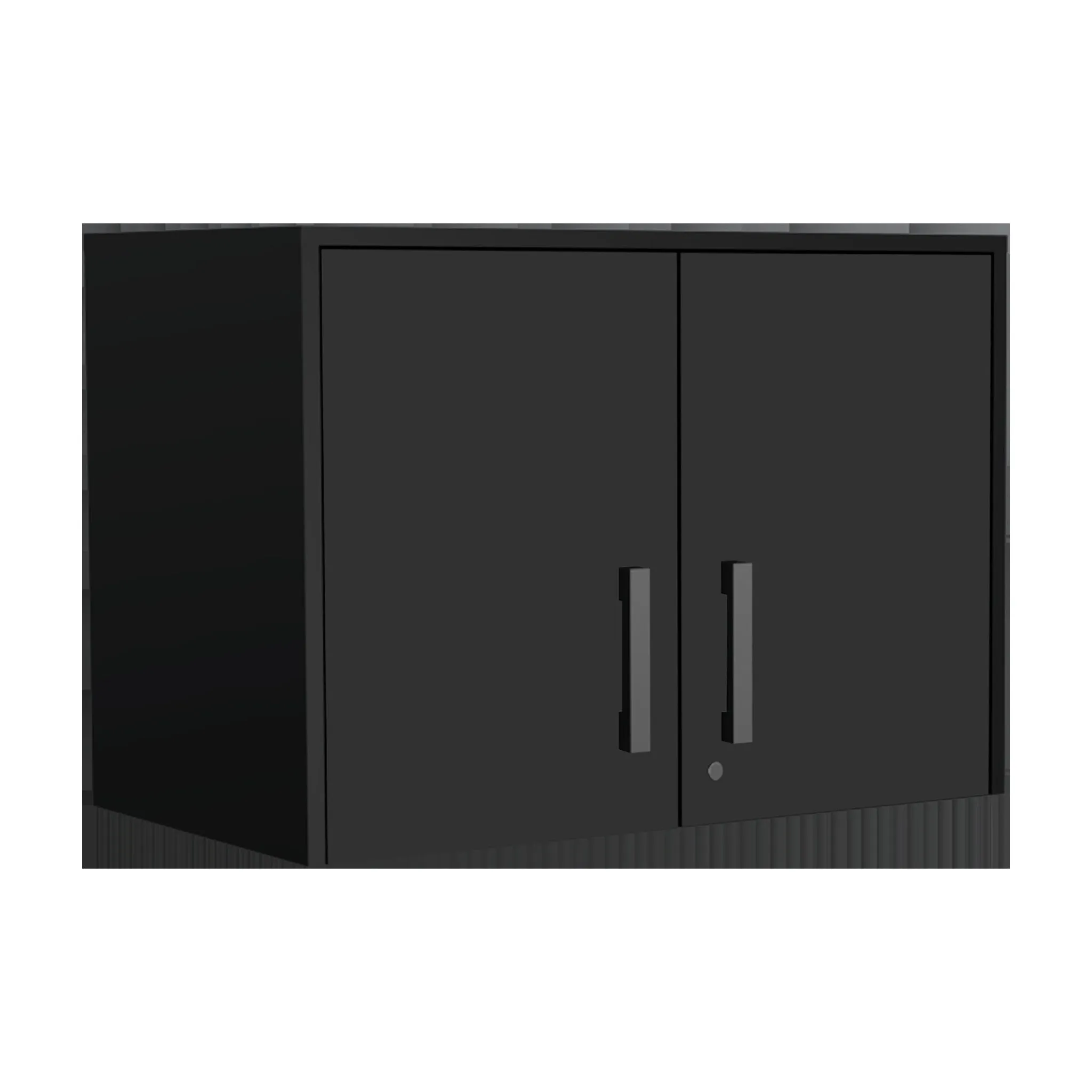 28 Black Wall mounted Accent Cabinet With Six Shelves And Three Drawers