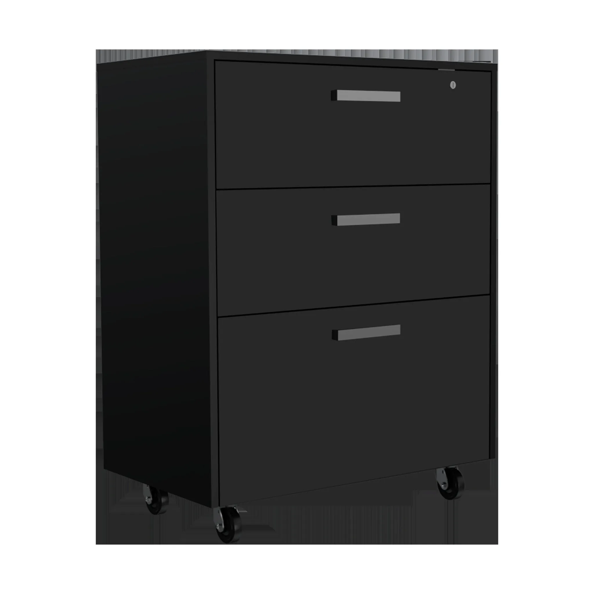 28 Black Wall mounted Accent Cabinet With Twelve Shelves And Six Drawers