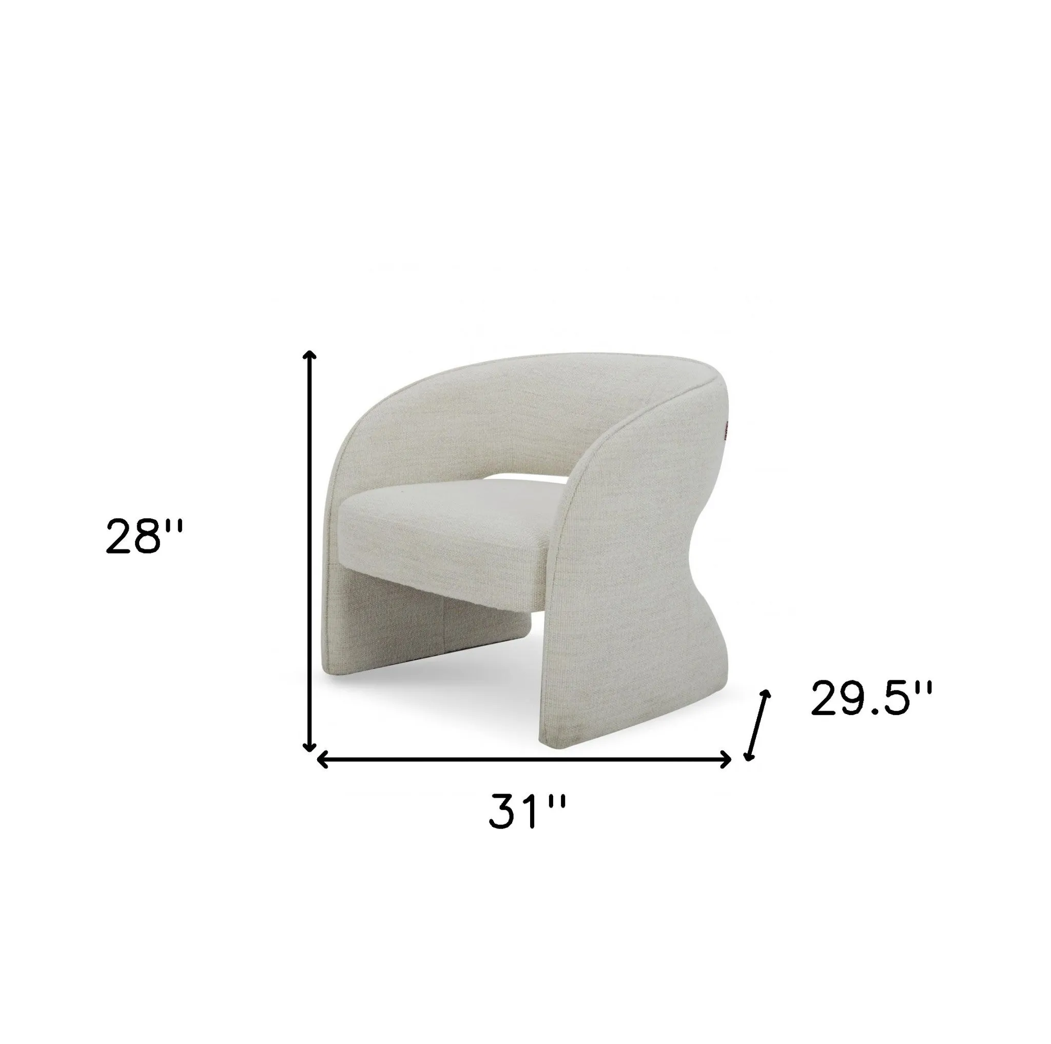 31 Cream Textural Solid Color Arm Chair