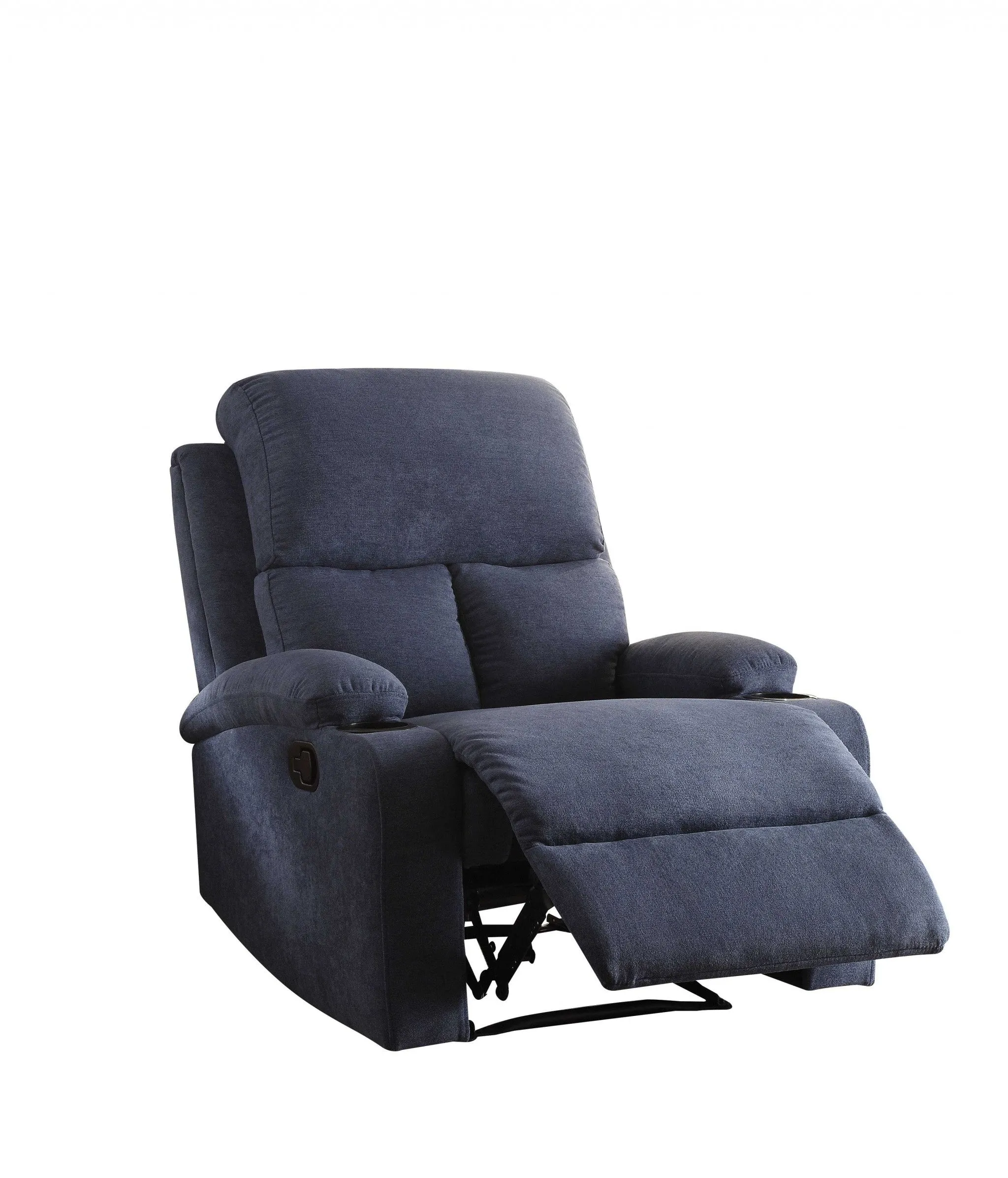 32 X 37 X 39 Blue Linen Fabric Recliner