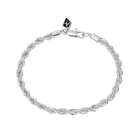 3.5mm Rope Bracelet - White Gold