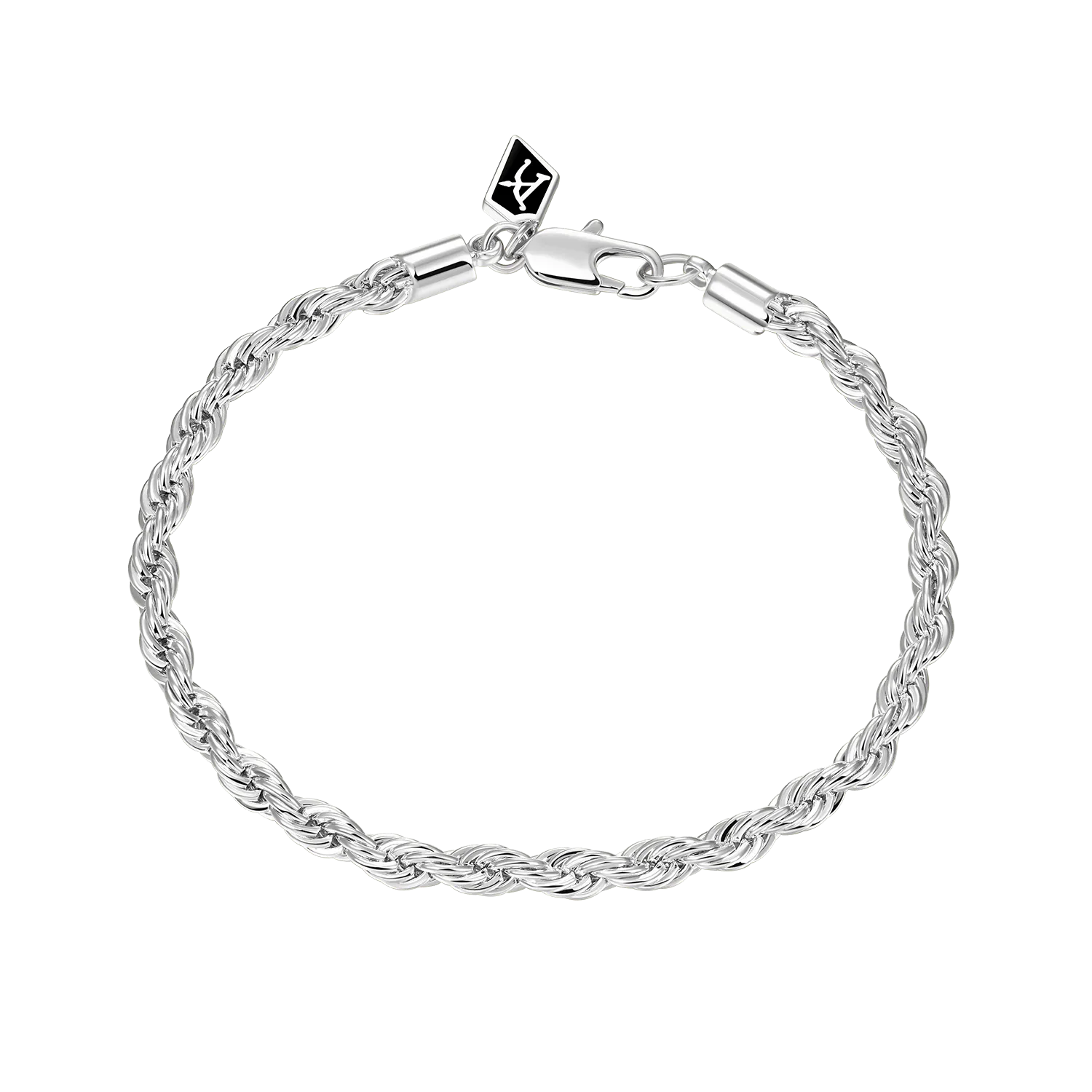 3.5mm Rope Bracelet - White Gold