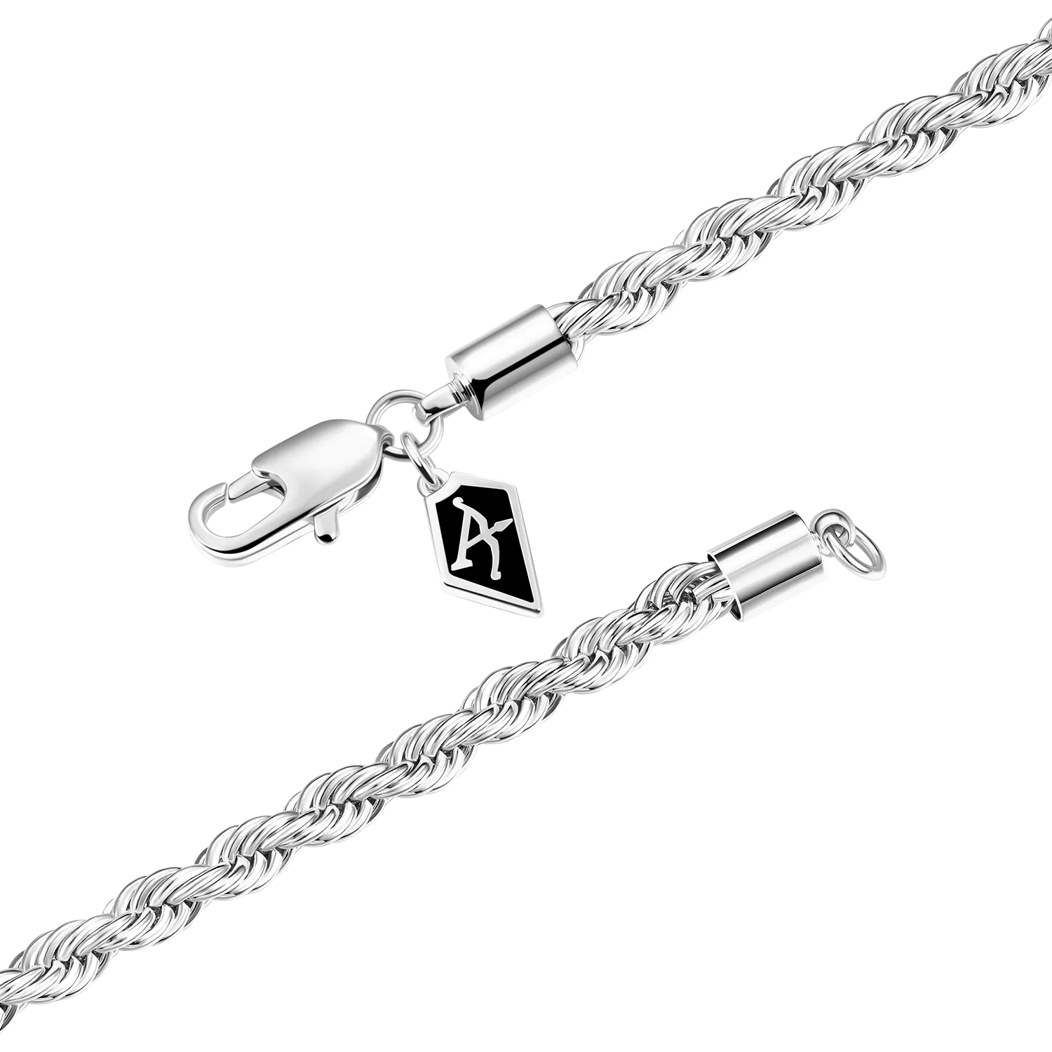 3.5mm Rope Bracelet - White Gold