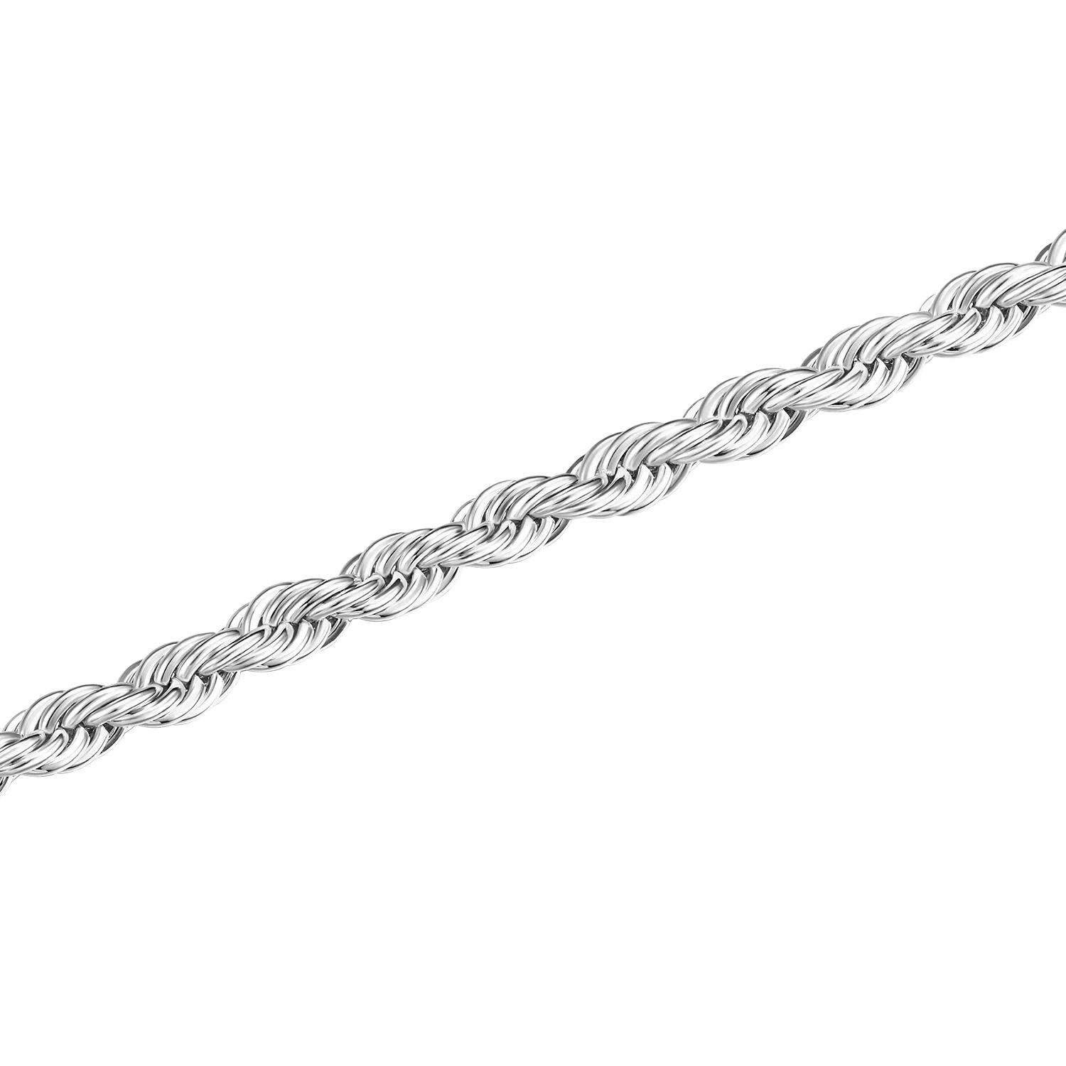 3.5mm Rope Bracelet - White Gold