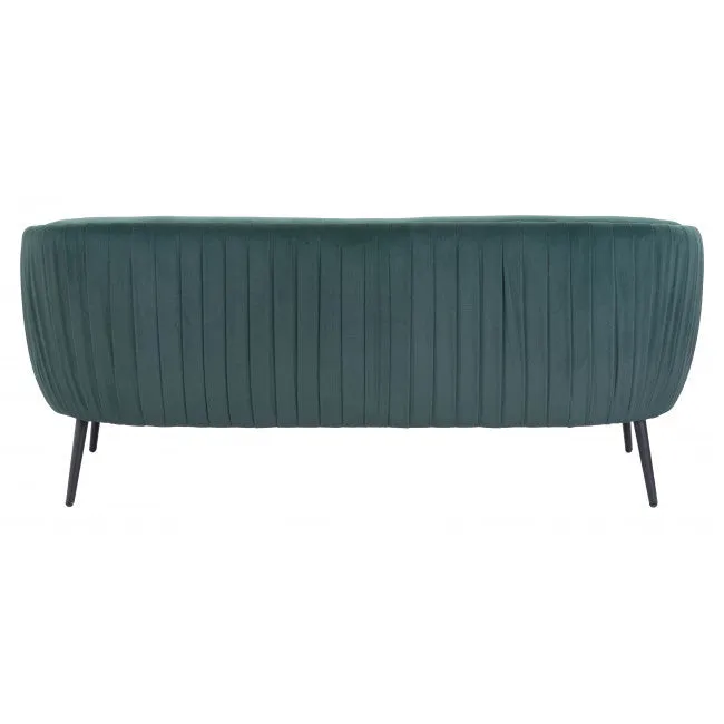 70 Green And Black Polyester Sofa