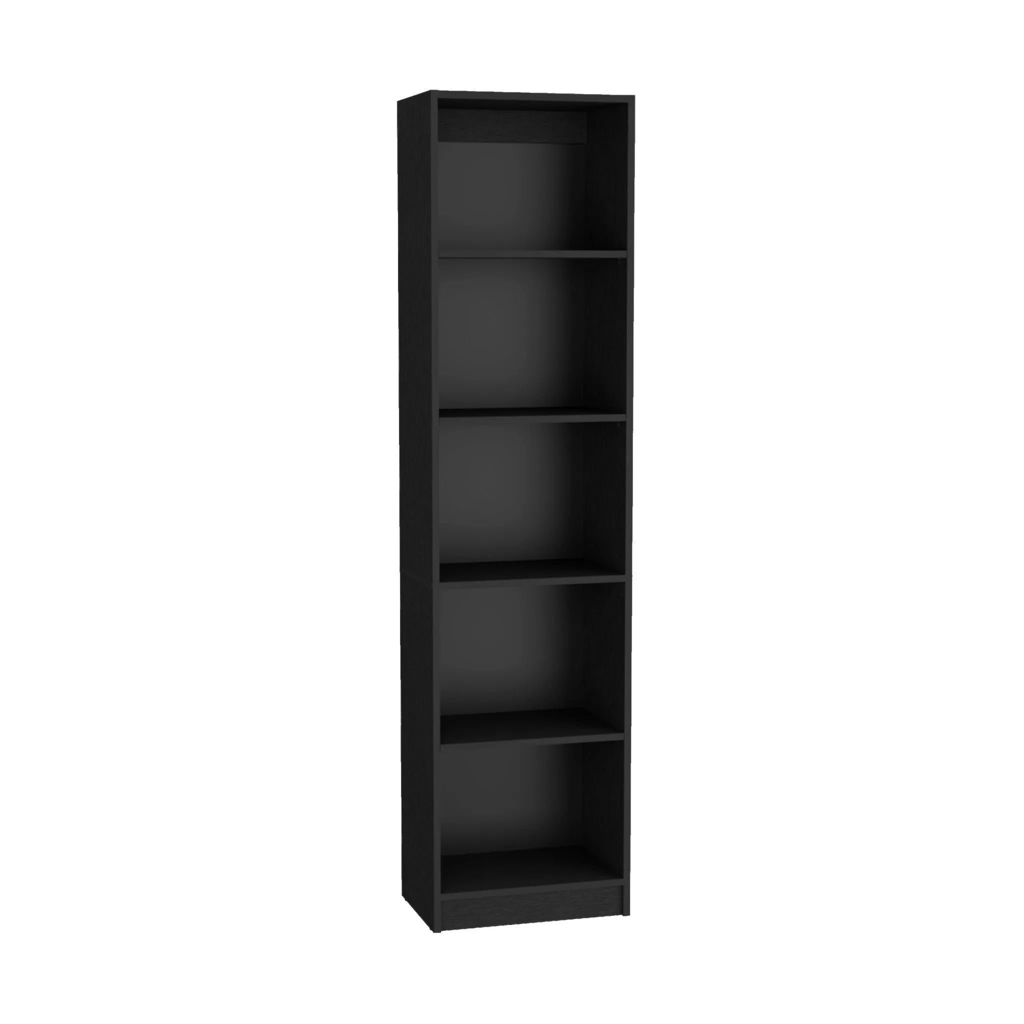 71 Black Five Tier Bookcase with Four doors