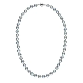 7.5-8.0 mm 18 Inch Silver-Blue Akoya Baroque Pearl Necklace