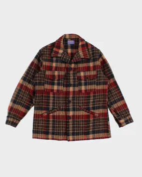 80's Vintage Men's Checked Pendleton Shirt Jacket - L