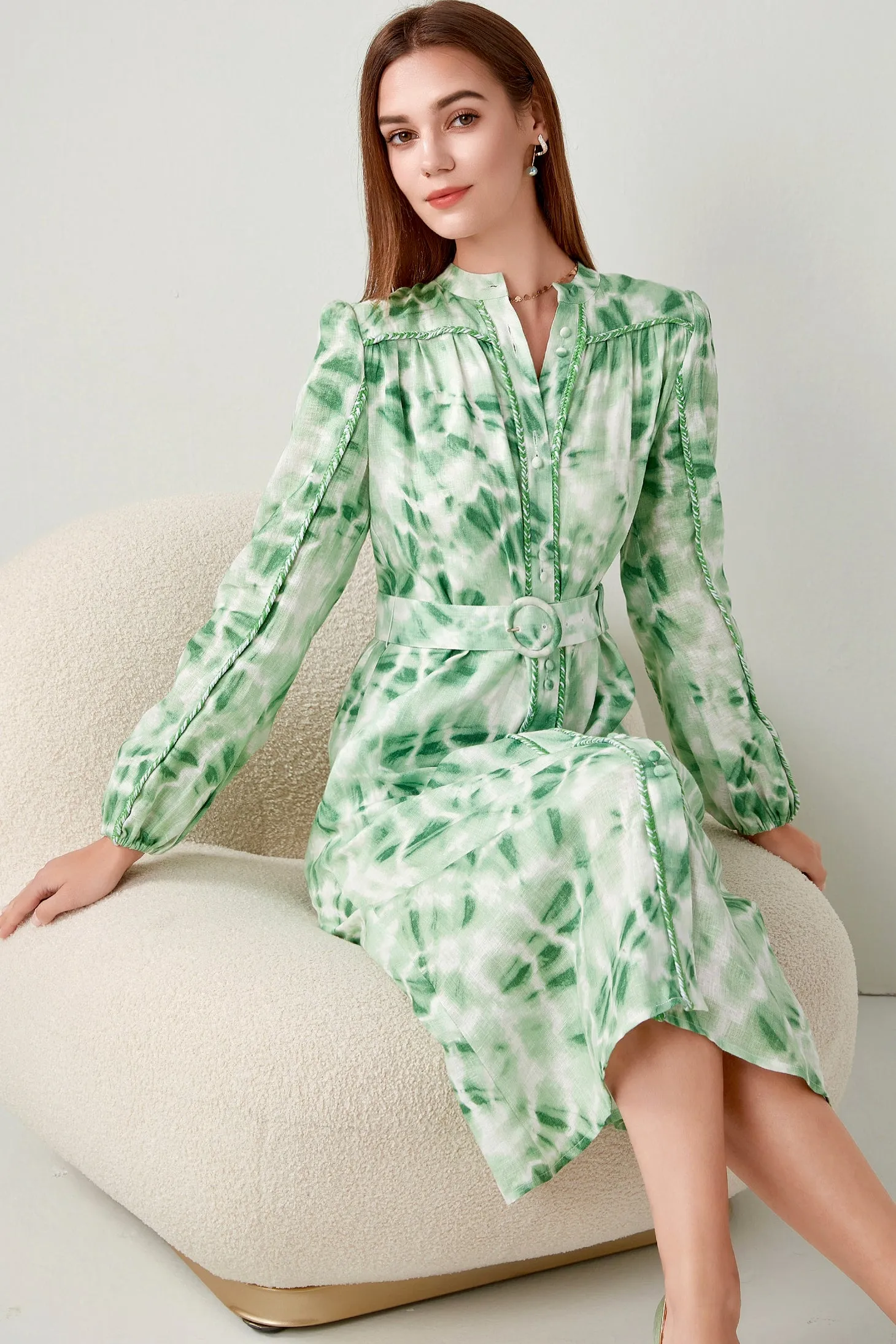 Ada Linen Dress - Green/Mint - GDS