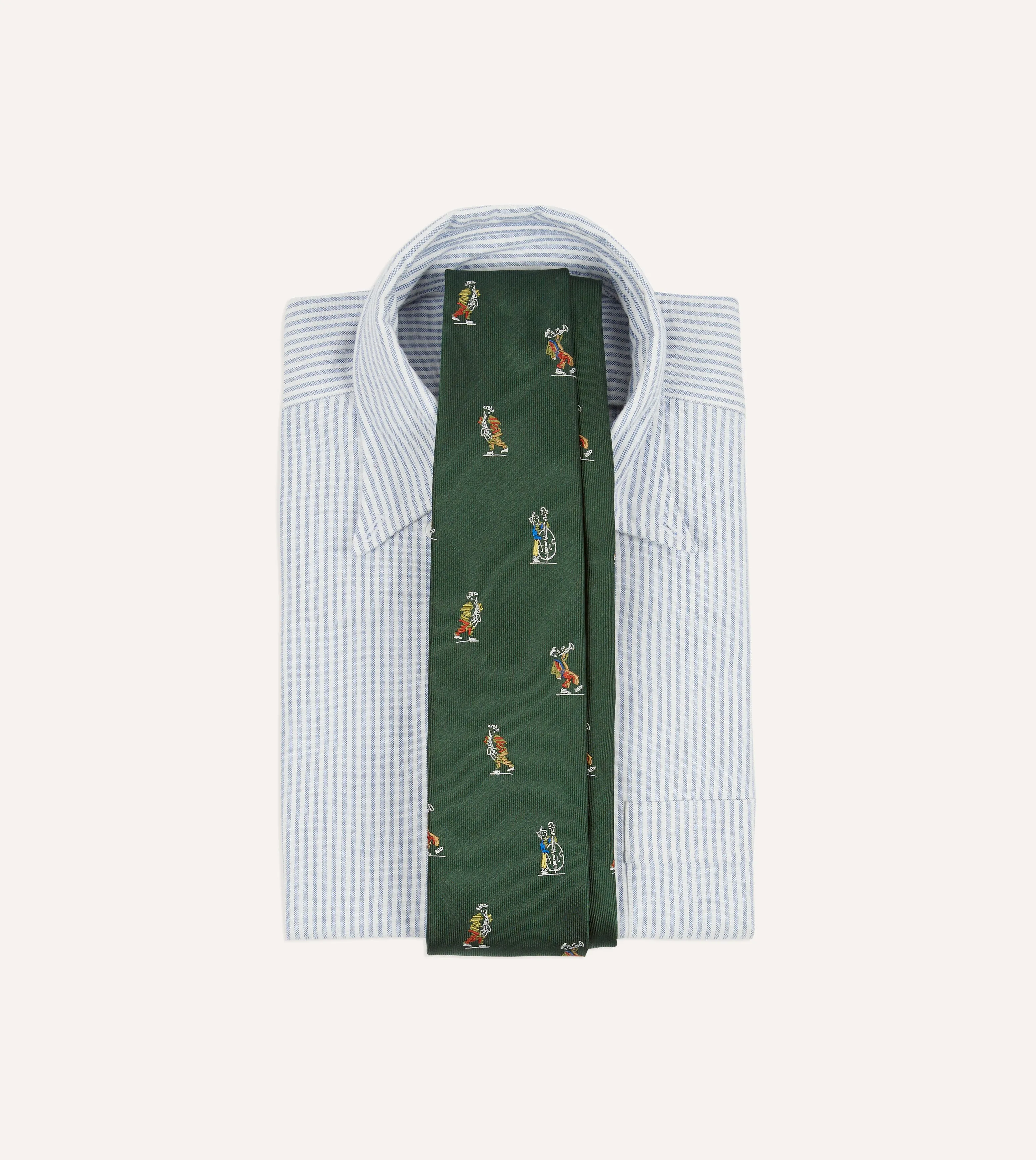 ALD / Drake's Green Graphic Tie