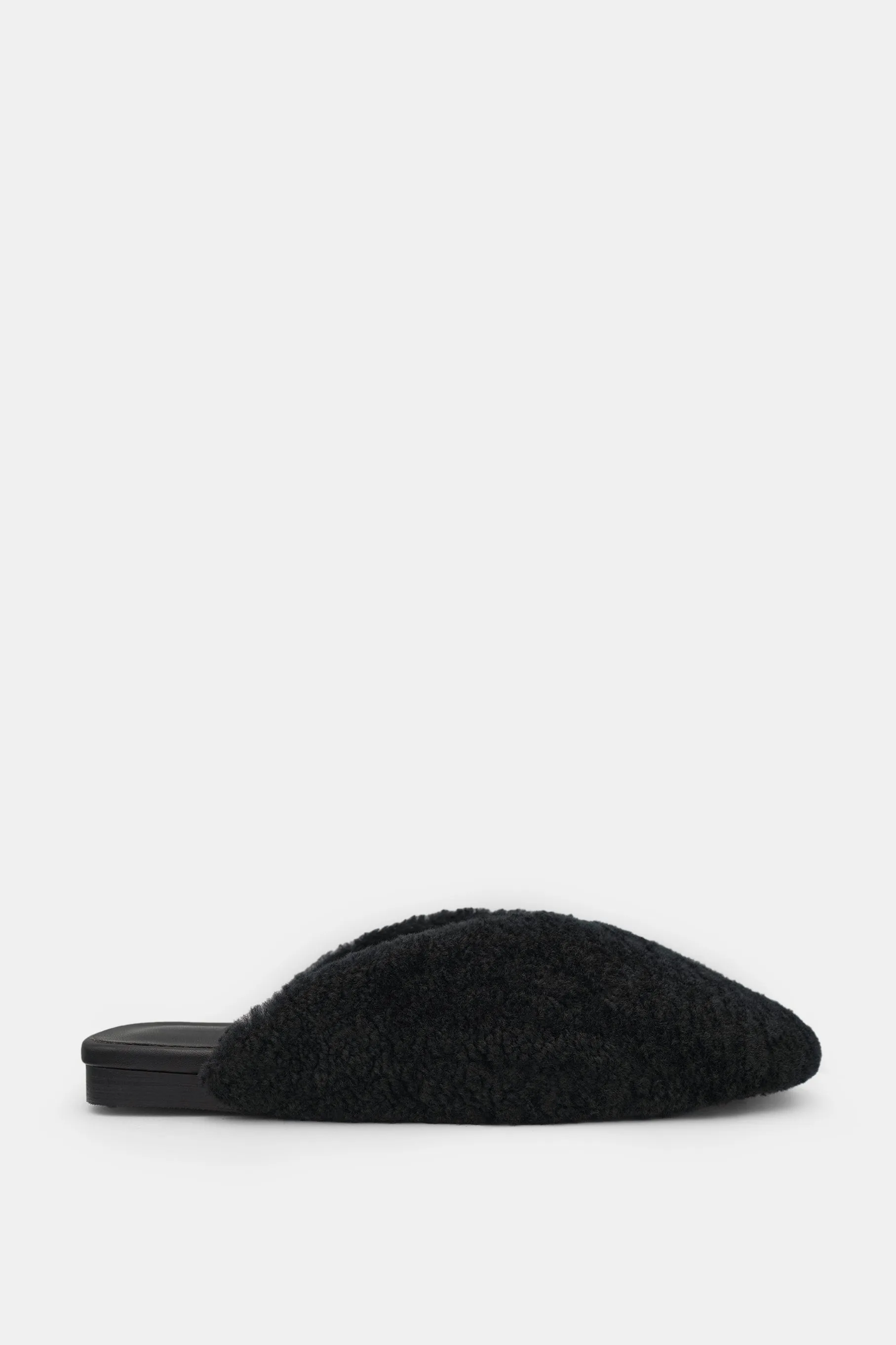 Alez Shearling Mules, Black