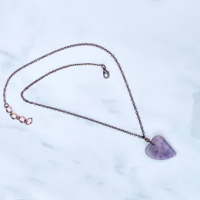 Amethyst Heart on Copper Chain