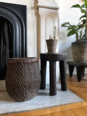 Antique Woven Reed Basket-large