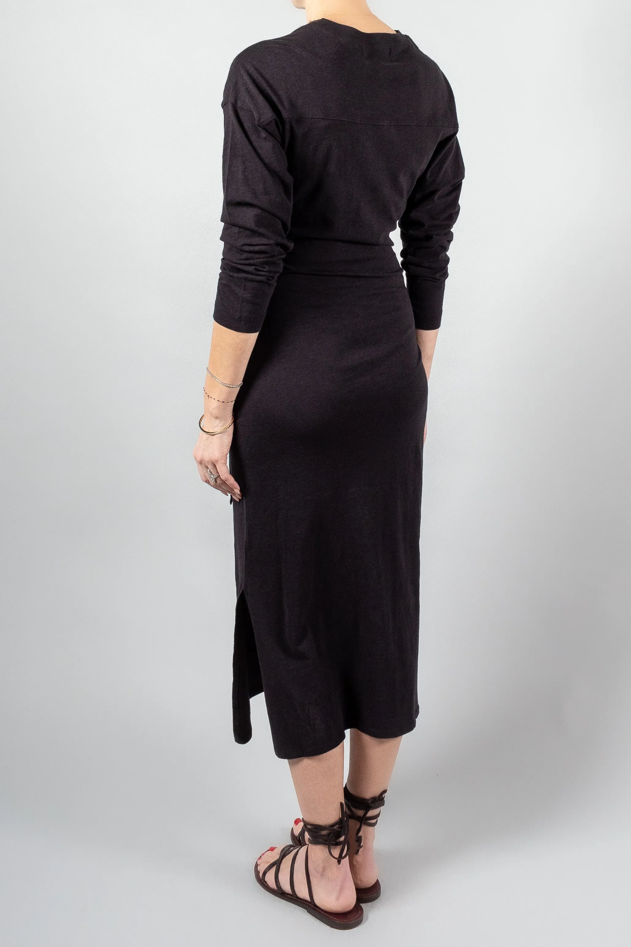 Apiece Apart Long Sleeve Vanina Cinched Waist Dress