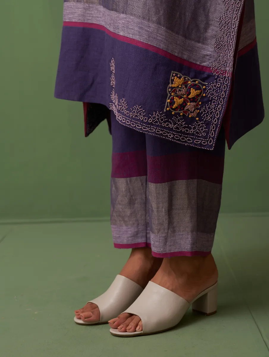 Atisha Hand-Embroidered Kurta - Byzantium