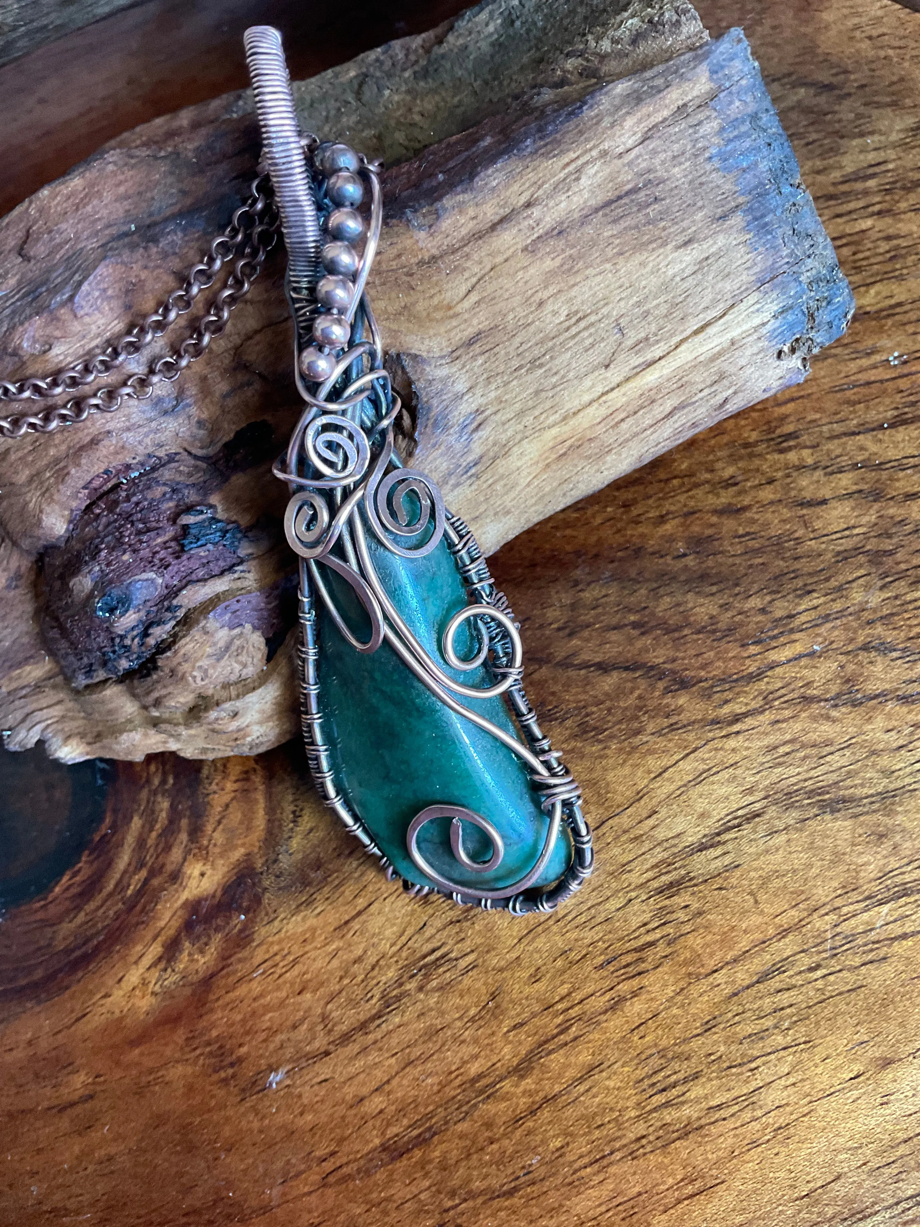 Aventurine Wire Wrapped Pendant