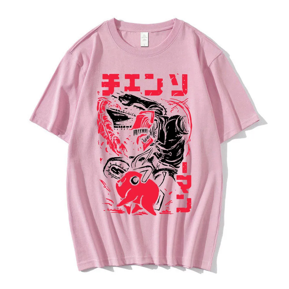 Best Pochita Makima Anime Chainsaw Man Summer T-Shirt Tees Funny Cartoon Short Sleeves Tops