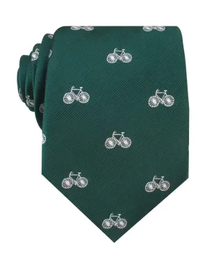 Bicycle Tie - Dark Green & White