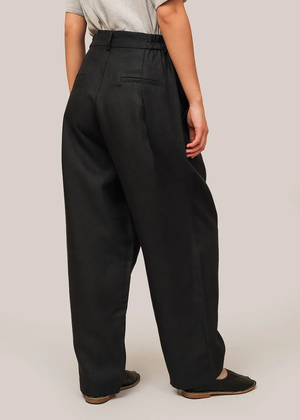 Black New Age Linen Pants