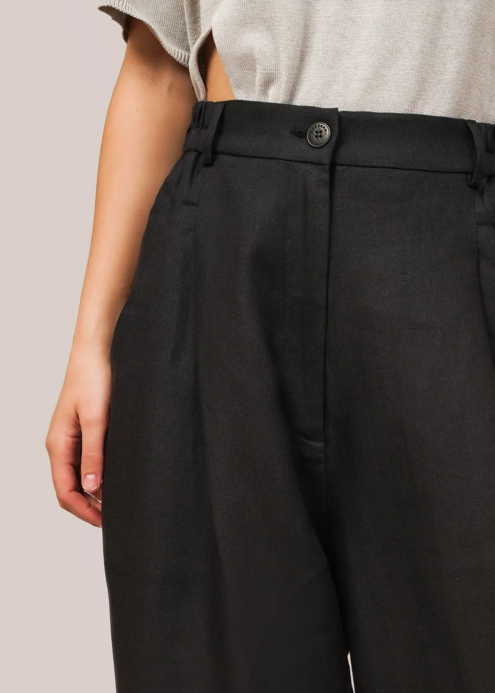 Black New Age Linen Pants