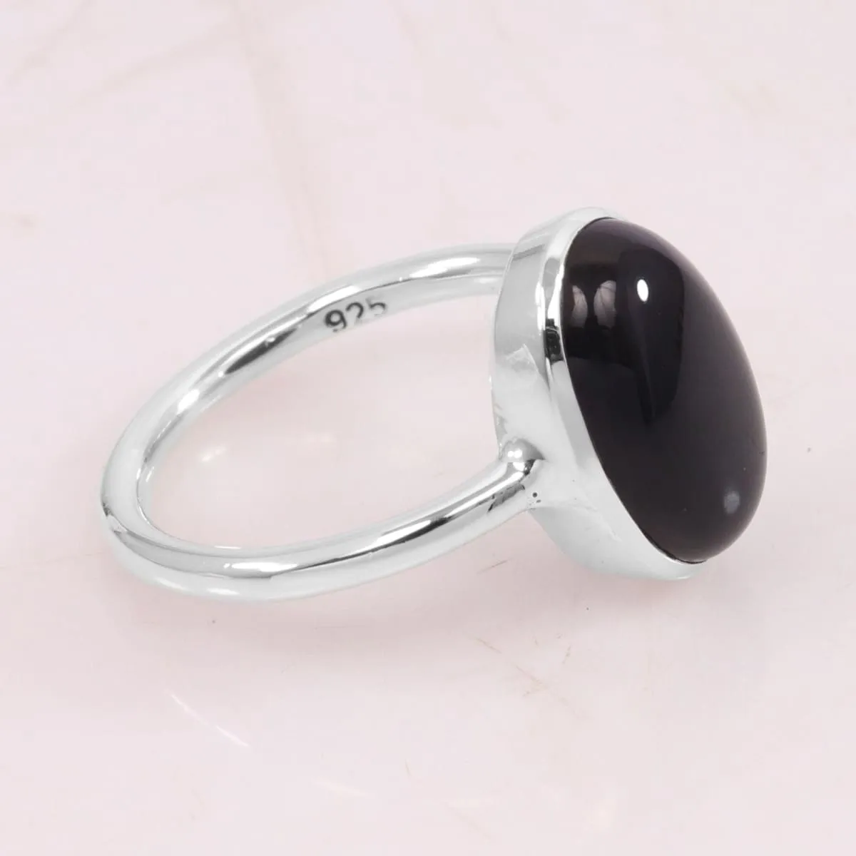 Black Onyx Ring 925 Sterling Silver Ring Onyx Ring Handmade Ring Gemstone 10X14mm Bezel Setting Ring For Men's