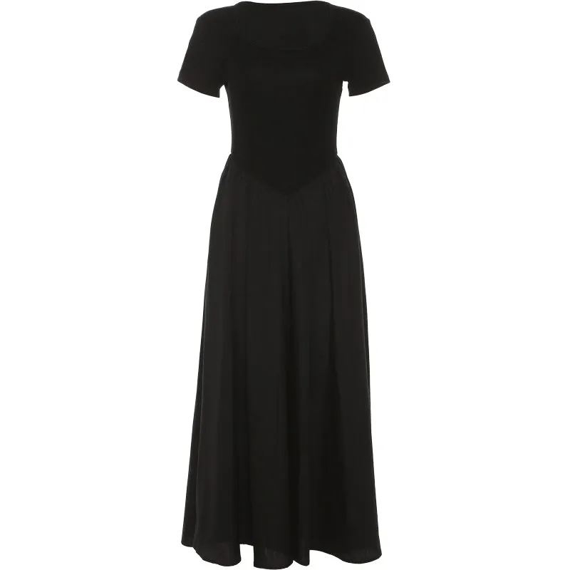 Black Slim Retro Long Dress