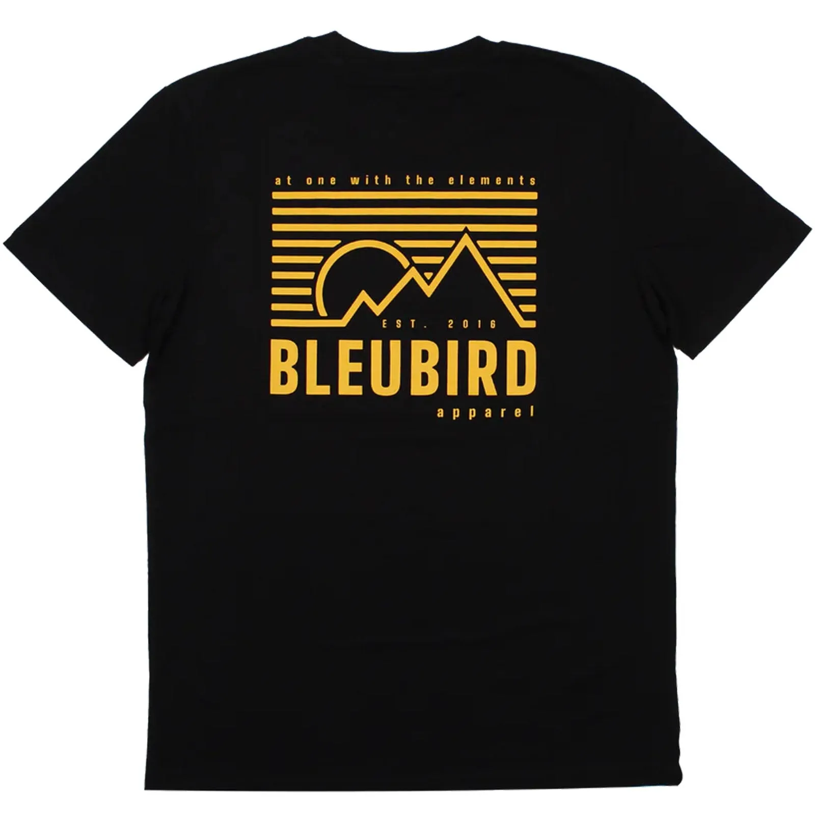 Bleubird Retro Peaks Crew Neck Short Sleeve T-Shirt - Black