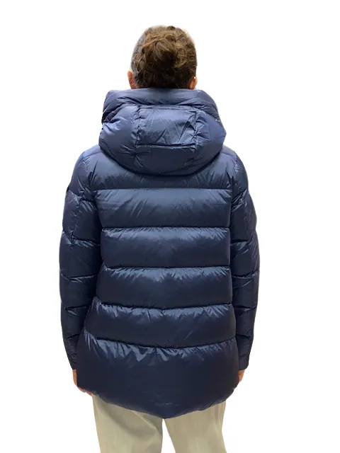 Bomboogie Women's short down jacket with hood GW6012TDLC 104 poseidon blue 