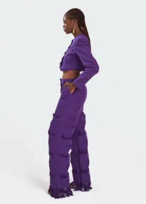 Boyedoe Busumuru II Women's Purple Handwoven Cotton Smock Trousers