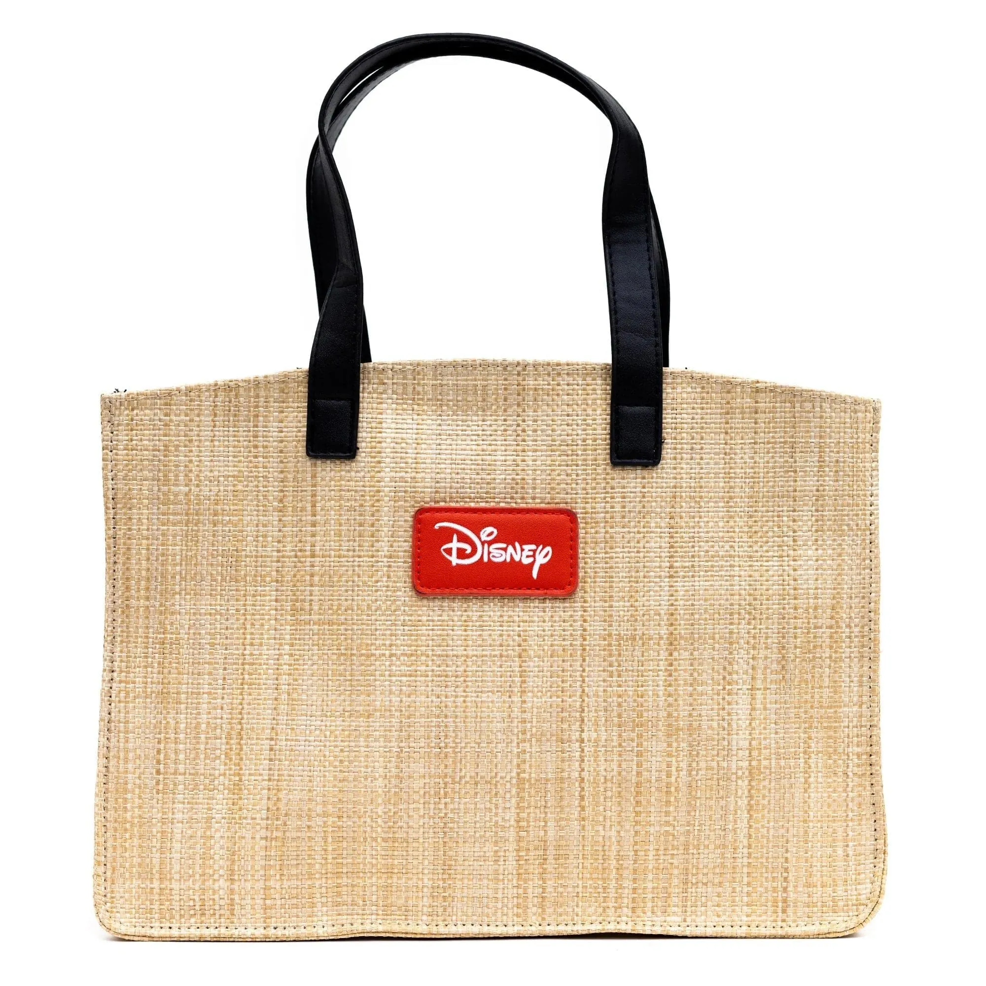 Buckle Down Minnie Mouse Raffia Straw Embroidered Tote Bag