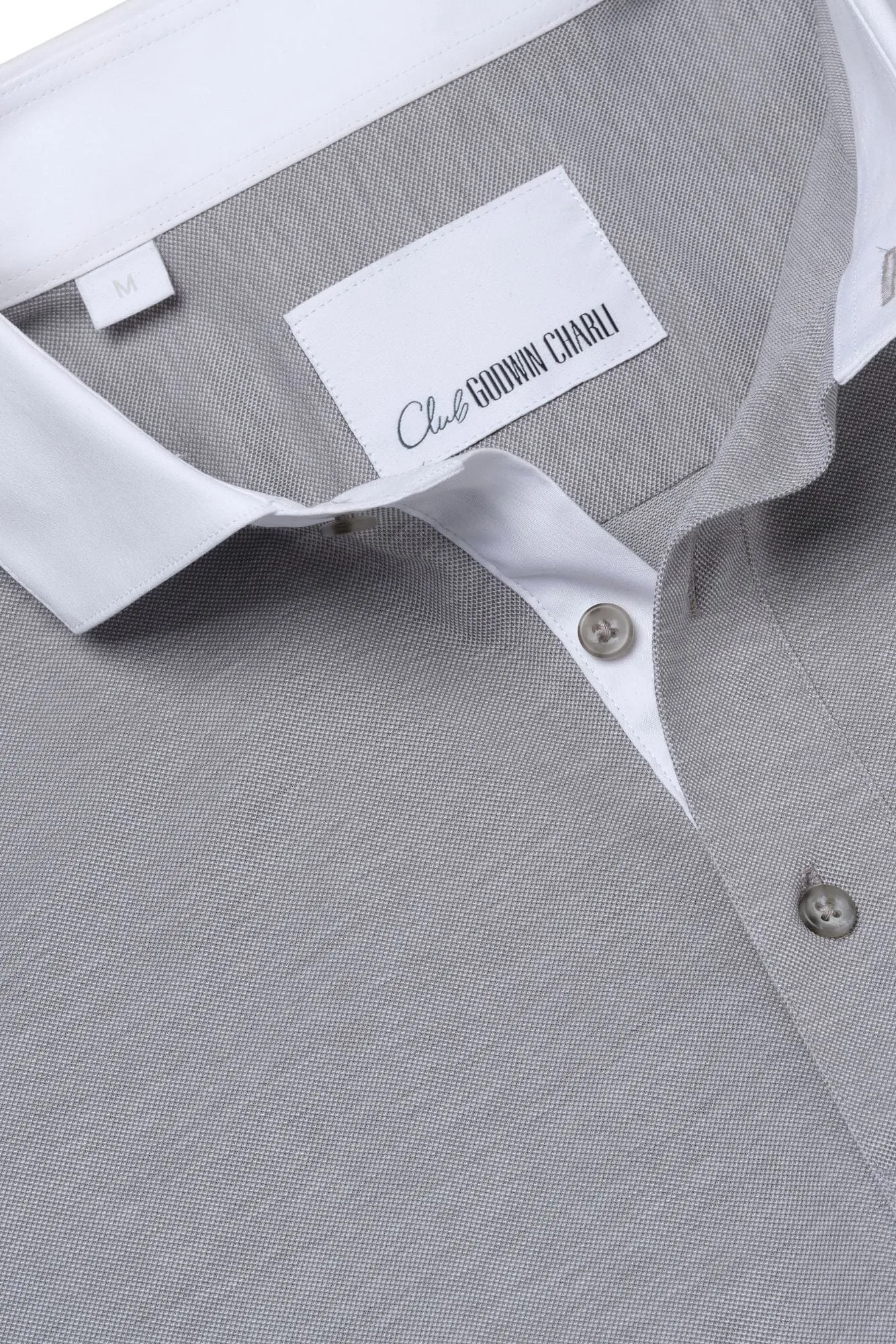 CGC Polo Shirt - Grey Pique with White Contrast