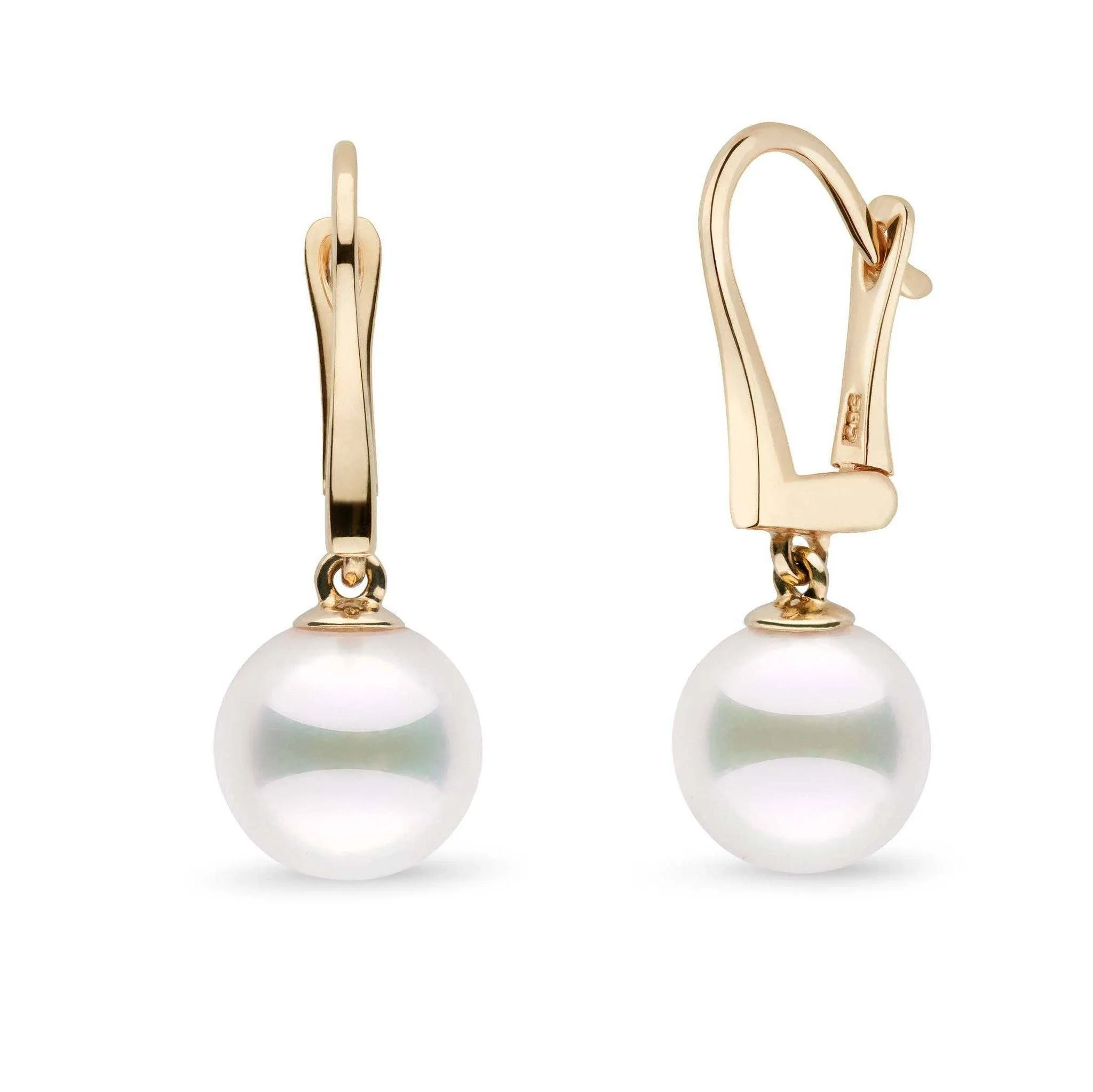 Classic Collection White Akoya 9.0-9.5 mm Pearl Dangle Earrings