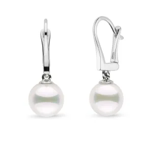 Classic Collection White Akoya 9.0-9.5 mm Pearl Dangle Earrings