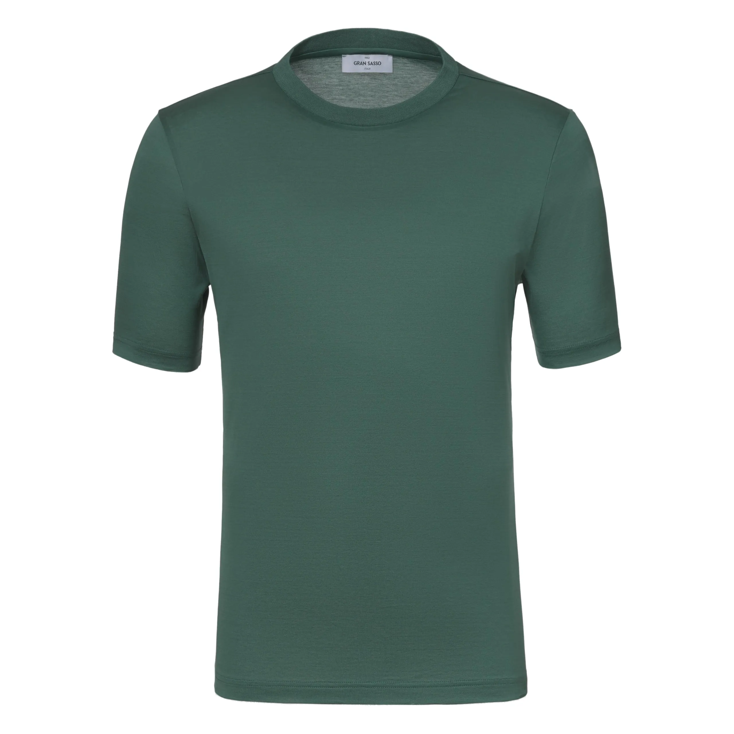 Cotton Crew-Neck T-Shirt in Eucalyptus Green