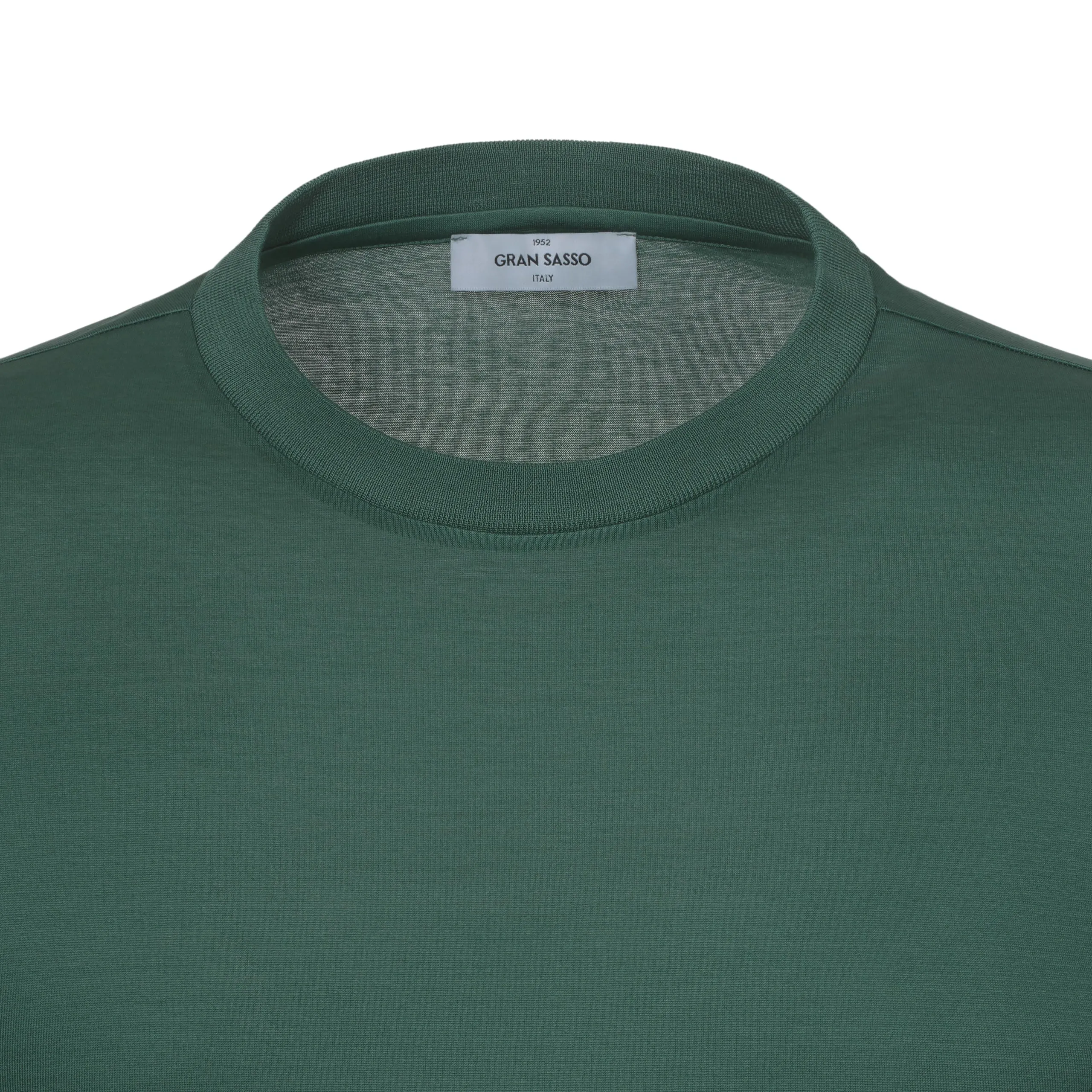 Cotton Crew-Neck T-Shirt in Eucalyptus Green