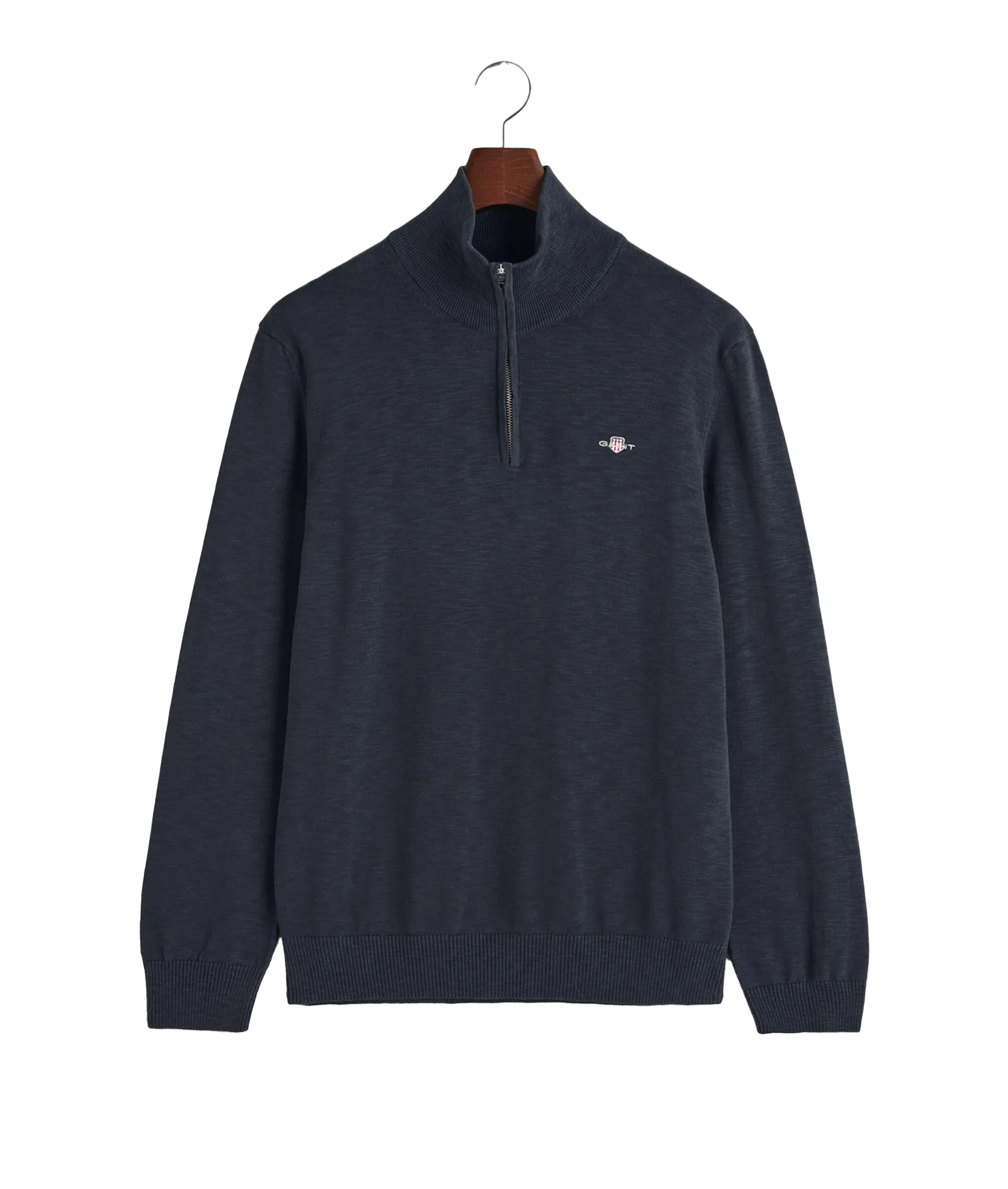 Cotton Flamme Half-Zip Sweater - Navy