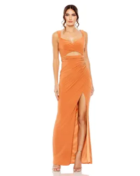 Cut Out From Jersey Side Ruched Gown