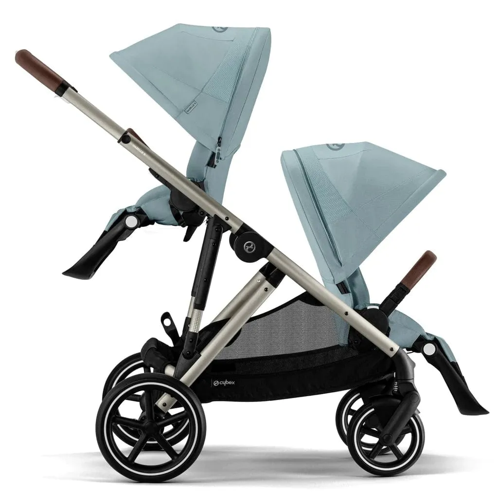 Cybex Gazelle S Double Tandem Pushchair - Taupe / Sky Blue