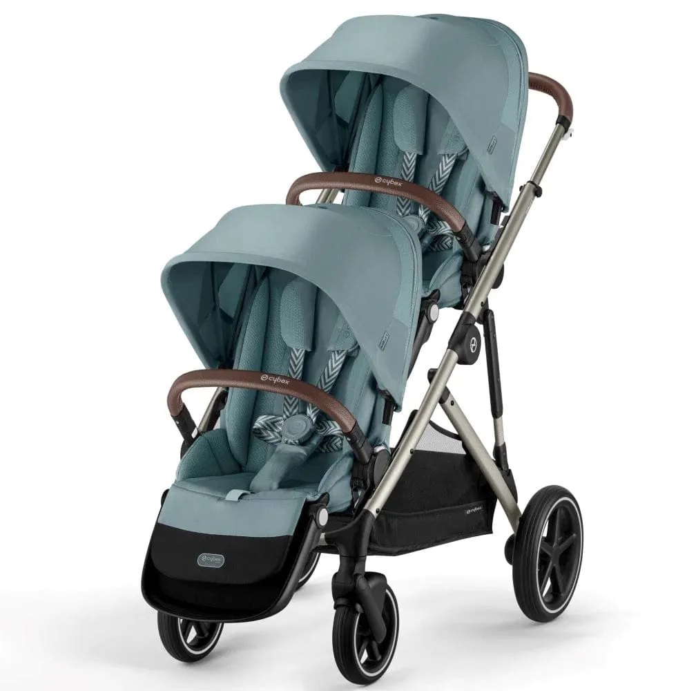 Cybex Gazelle S Double Tandem Pushchair - Taupe / Sky Blue