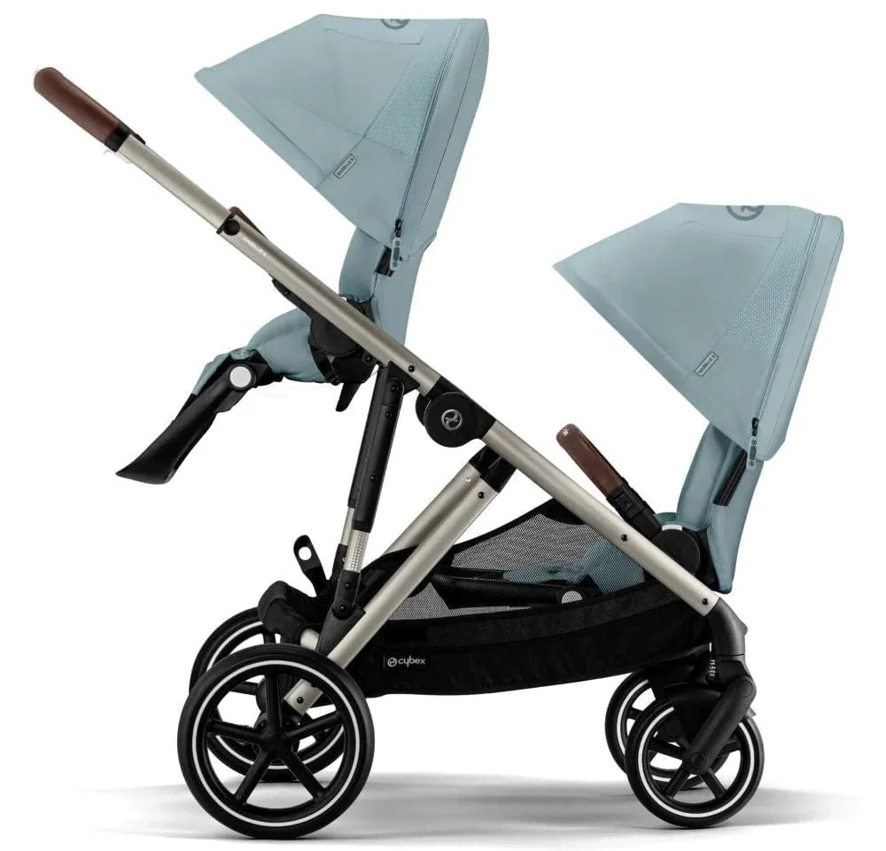 Cybex Gazelle S Double Tandem Pushchair - Taupe / Sky Blue