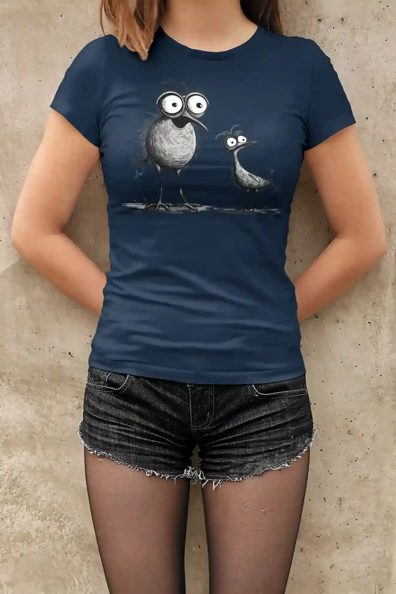 Damen T-Shirt mit Vogelmotiv "Funny Birds"