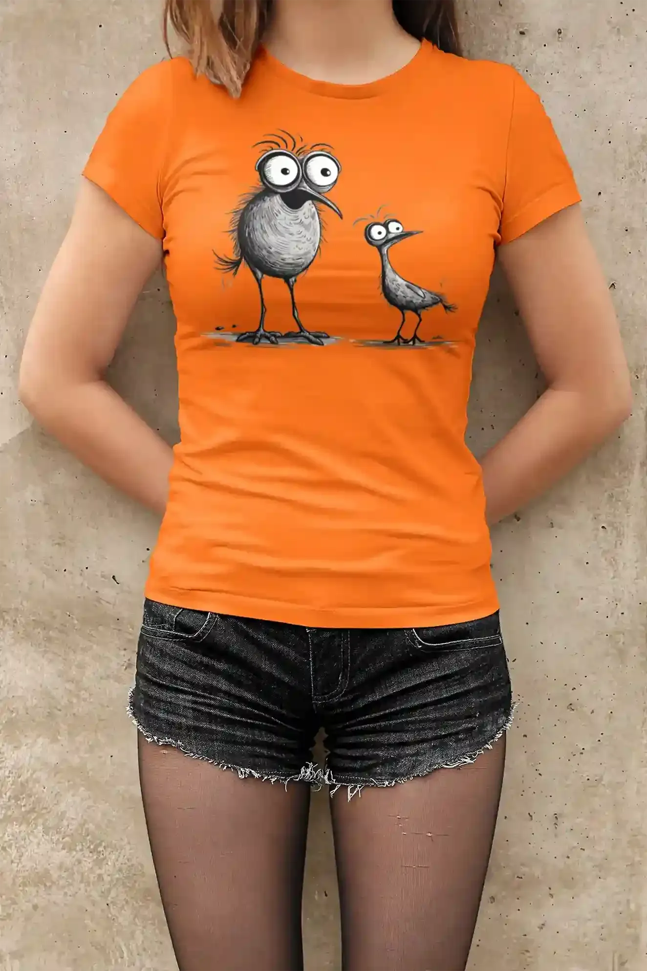 Damen T-Shirt mit Vogelmotiv "Funny Birds"