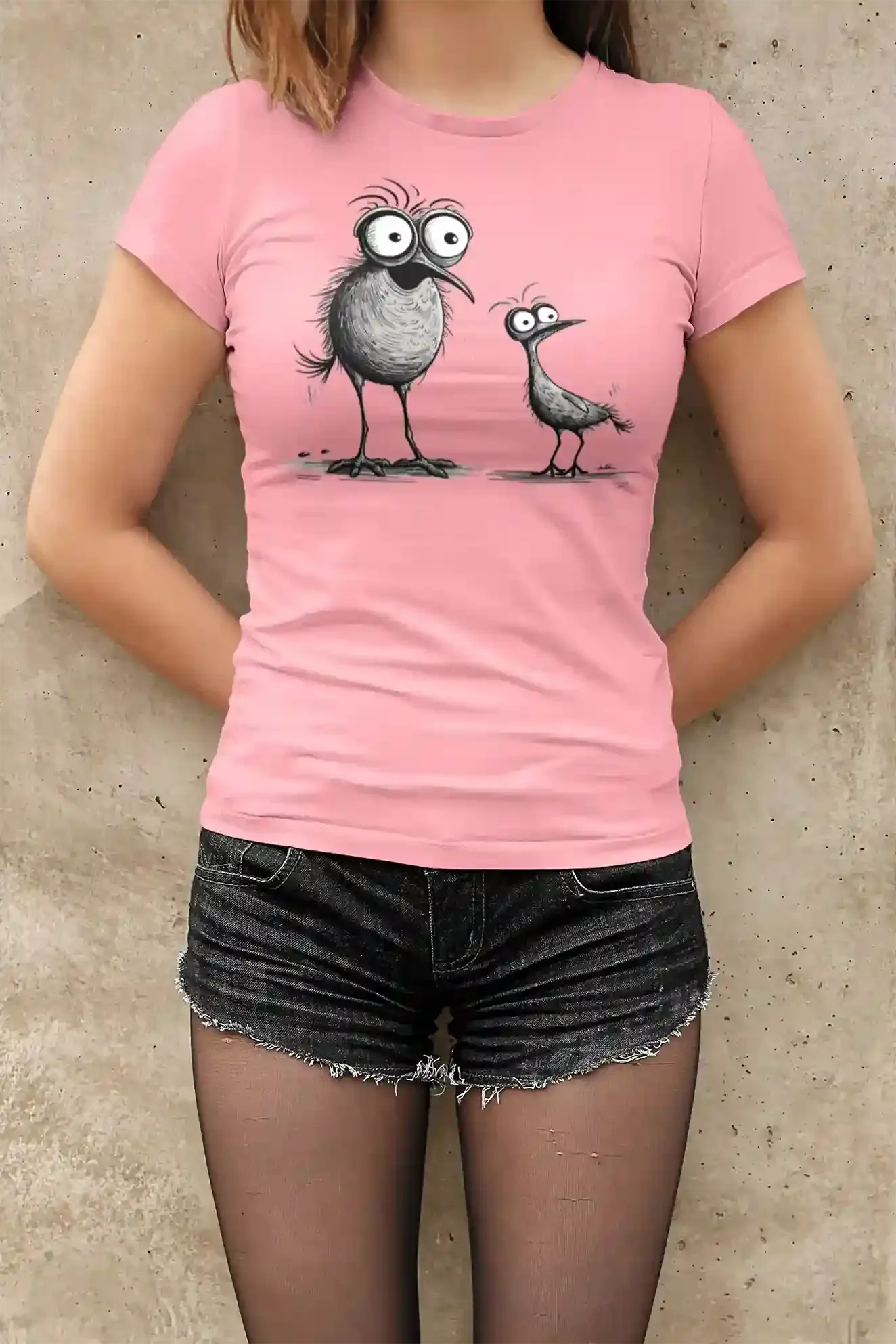 Damen T-Shirt mit Vogelmotiv "Funny Birds"