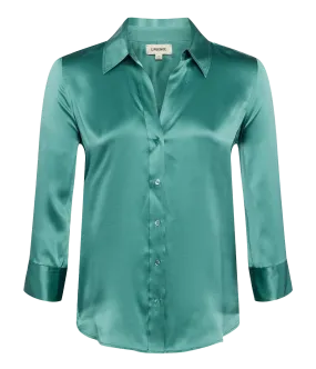 Dani 3/4 Sleeve Blouse in Green Jasper