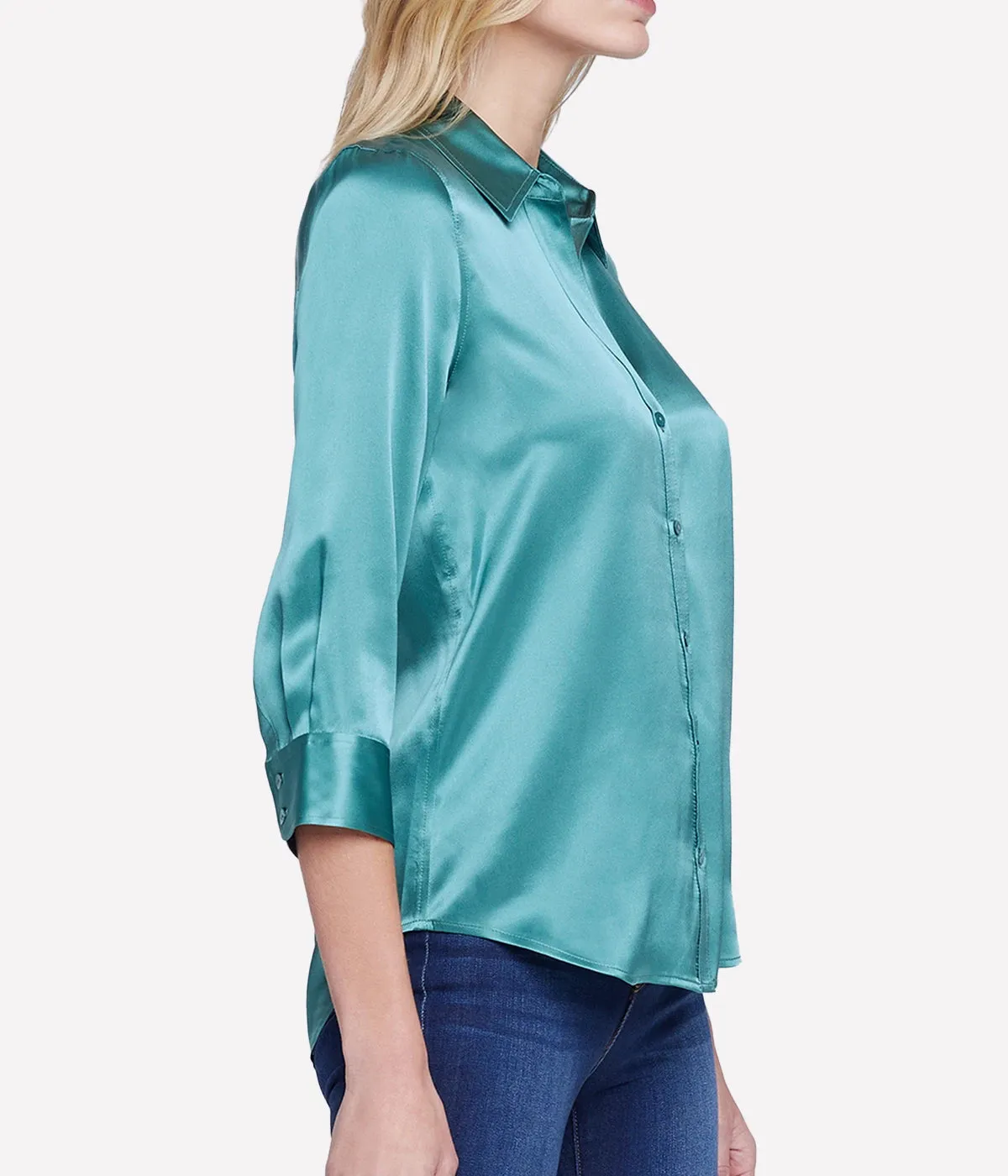 Dani 3/4 Sleeve Blouse in Green Jasper