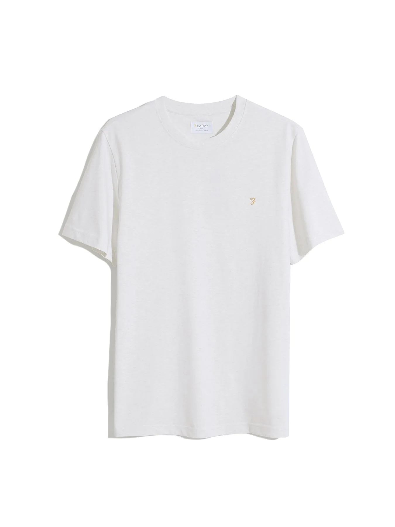 Danny Regular Fit Organic Cotton T-Shirt In Chalk Marl