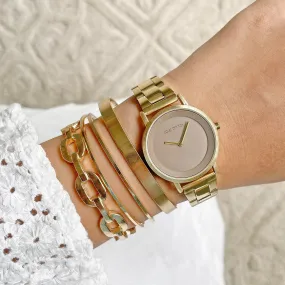 Deandra Gold Watch Bracelet Stack