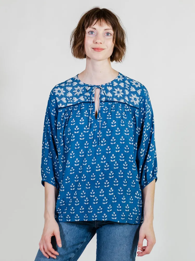 Devi Blouse - Indigo Mix